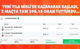 Yeni yıla Misli’de kazanarak başladı, 2 maçta tam 390.15 oran tutturdu…